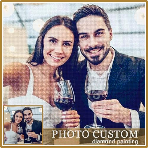 Diamond Painting Eigenes Foto,5D Diamond Painting Personalisiert Selbst Gestalten, Personalisierte Diamant Painting mit Eigenen Bild, Benutzerdefinierte Design Set für Erwachsene Home Decor 30x40cm
