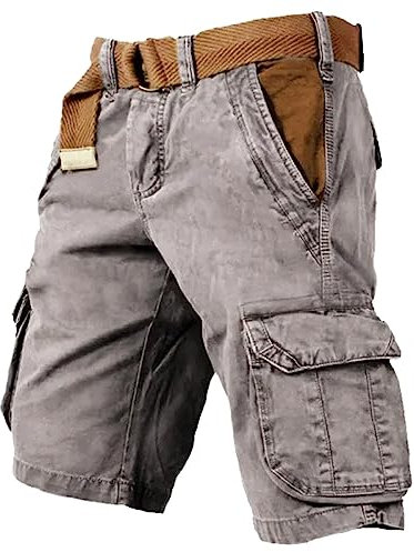 SRZYMJ Kurze Latzhose Shorts Herren Stretch 3XL Latzhose Arbeitshose Mit Kniepolster Fahrradhose Gepolstert Trousers for Men Angelhose Wasserdicht Radlerhose Grey Arbeitslatzhose Baumwolle S