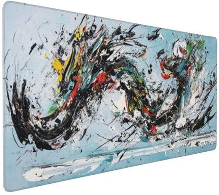 Gaming Mauspad XXL Abstrakt Mousepad 800x400x4mm Tier Verlängertes Mauspad Schreibtischauflage,Genähte Kanten Mauspad,Verbessert Präzision und Geschwindigkeit Wasserdicht Geeignet für Büro und Spiele