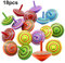 Trottola Legno, 18 Pezzi Mini Trottola Colorate, Trottole Compleanno Bambini, Giroscopio in Legno Colorati Artigianali, Giocattoli Creativi set per Feste o Come Regalo per le Feste