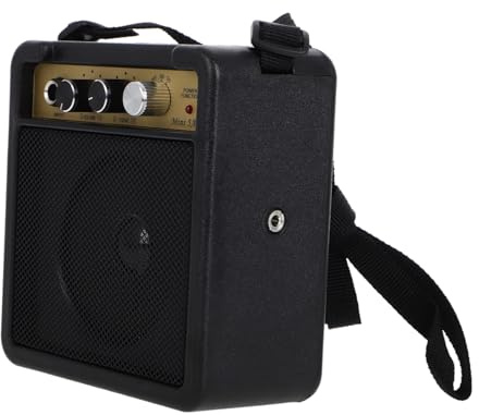 jojofuny Amplificatore Mini per Chitarra Elettrica 5w Compatto e Portatile in Plastico e Metallo Connettività Versatile per Esercizio e Performance