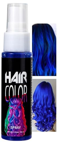 Haarspray Farbe, Farbiges Haarfarbe Blau, Temporäre Haar Farbe Blue, Auswaschbar Crazy Blue Hair Color Spray, Instant Hair Dye, Haar Colorationen für Karneval, Halloween, Cosplay, Party