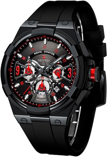 SETTIX, Reloj Hombre, Analógico, Correa de Silicona o Acero, Movimiento de Cuarzo, Ancho de Caja Variable, Resistente al Agua 30m Profundidad, 97 a 166 Gramos