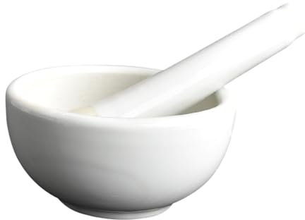 perfk Set di Mortaio e pestello in Ceramica Facile da Usare Cucina in Porcellana Gadget Robusta smerigliatrice per miscelazione in Stile Cinese