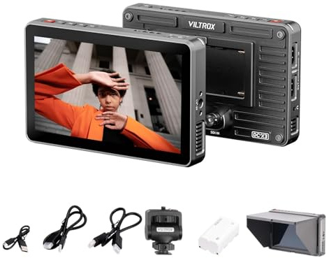 VILTROX DC-X3 6 Monitor de Campo para cámara con Pantalla táctil ultrabrillante de 2000 nits, Entrada/Salida HDMI 4K, 3G-SDI, Pantalla IPS FHD 1920x1080 con LUT 3D, Focus Peaking, Forma de Onda, vec