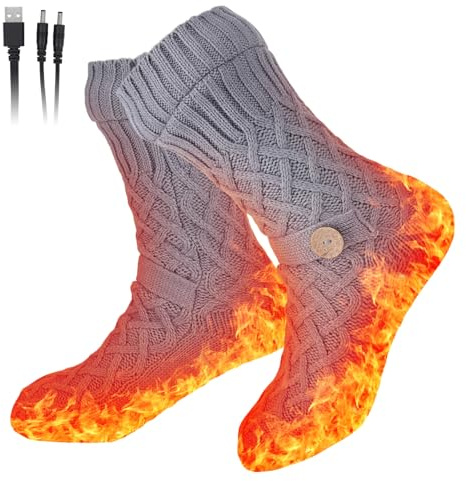 Scaldapiedi Elettrico, Riscaldamento Elettrico dei Piedi, Calzini Invernali Donna Calze a Pantofola Calze Antiscivolo Calzini Termici per casa ufficio, Scaldapiedi Pantofole Inverno, Morbida e Calda