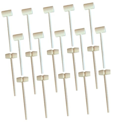 Beaupretty 20pcs Mini Wooden Mallets Hammer Toy Wooden Hammer Boy Girl Toys for Boys and Girls to Play at Home Outdoor Activity