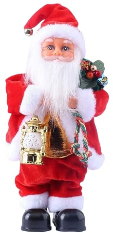 Generisch 2025 Santa Claus animado con función de movimiento – Figura interactiva de Navidad para niños y adultos – Entretenimiento en la época festiva (B, 28 x 16 x 14 cm)