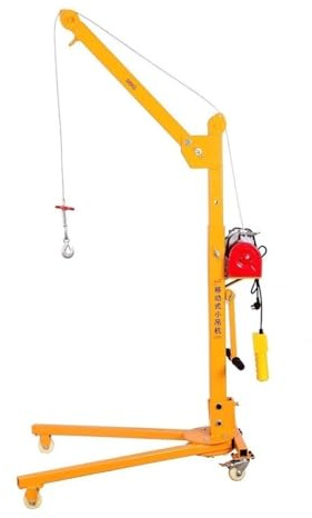 Portable Foldable Hand Winch Crane - Manual Hoist for Easy Lifting, Transportation & Handling - Ideal for Home Use, Garage, Workshop, & DIY Projects
