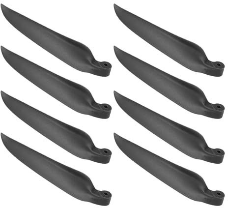 sourcing map RC Glider Propeller Replacement Prop Blades, 9x5 Inch RC Folding Propeller Nylon Blades Parts for Spinner D28-D48mm Glider Airplane Prop Replacement(Black, 4 Pairs)
