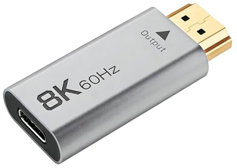 Adaptador De Hembra A Macho Para Monitor Convertidor de Pantalla 8K | Adaptador de Proyector de Baja Latencia 60Hz Compatible Con Tablet, Portátil, Proyector, Consola De Juegos Y Televisor