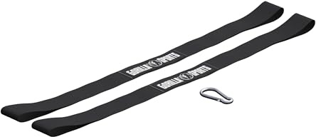 GORILLA SPORTS® Befestigungsschlaufen 2er Set, Nylon, Karabiner, bis 400 kg | 39 cm lang, rutschfest und robust; zur Befestigung von Griffen, Battle Ropes und Boxsäcken an Kraftstationen, Anchor Strap