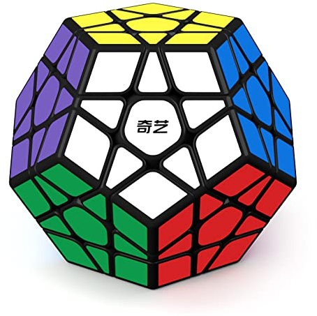 ROXENDA Dodekaeder Zauberwürfel, Pentagon Speed Cube - Einfaches Drehen & Glatt Spiel & Lebendige Farben, (Aufkleber)