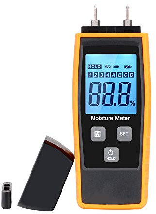 V·Resourcing 2 Sensor Pins Wood Moisture Meter,LCD Display with Backlight,8 Calibrated Groups for Contractors,Lumberjack and Homeowners to Measuring Firewood, Furniture, Floor, Trees