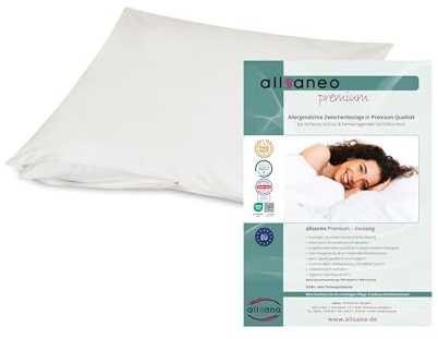 allsaneo Premium Encasing Kissenbezug 40x60 Allergiker Milbenschutz | Allergendichter Zwischenbezug gegen Milben & Bettwanzen, atmungsaktiv, Hohenstein & Dermatest zertifiziert, bis 95°C waschbar