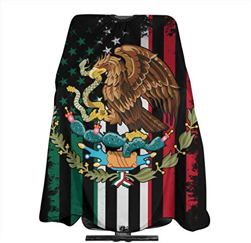 CebDs Mexico Distressed Flag Barber Cape, Professional Waterproof Hairdresser Cape, Anti-Static, Shampoo-Proof, Barber Accessories, Salon Hair Apron, Adult-55''X66''