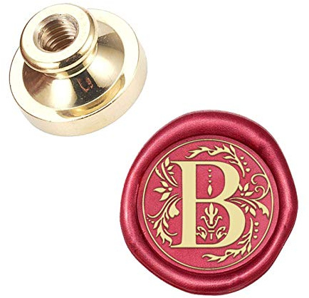 CRASPIRE Tête de Timbre de Sceau de Cire Lettre B Tête de Timbre en Laiton à Cachetage Amovible pour Enveloppes Cadeaux Créatives Invitations Cartes Décoration