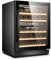CAVIN Scandinavian Collection 40 Fullglass Black - Weinkühlschrank, Unterbau, 40 Flaschen, 2 Temperaturzonen 5-20°C, Buchenholzregale auf Schienen mit Kugellagern, Glastür, UV-geschützt
