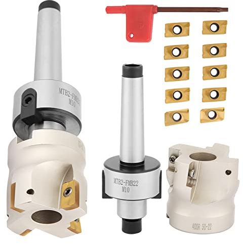 EVTSCAN - support de fraise en bout à 90 °, avec fraise à Face indexable de 3 , Kit de 10 inserts en carbure, pour fraisage, perçage, rainurage et profilage, pour le travail des métaux CNC