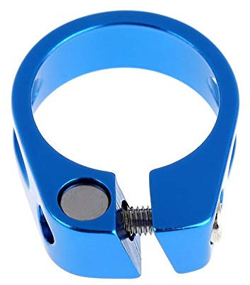 Fahrrad Sattelklemme 31,8 mm Aluminiumrohr MTB-Fahrrad-Sattel Sattelklemme Fit for 27.2mm Sattelstütze Radfahren Teile SattelstüTzenklemme (Color : Blue)