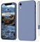ORDA iPhone XR Hülle Silikon Case, Hanyhülle iPhone XR Ultra Dünn Slim mit Microfiber, Kratzfeste Rundumschutz Case Schutzhülle Hülle , 6.1'' Blau Grau