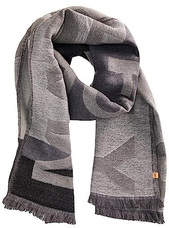 camel active Herren 407240/8v24 Scarf, Cloudy Grey, Einheitsgröße