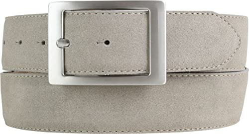 BELTINGER Herren-Gürtel aus Veloursleder mit Doppel-Schnalle 4 cm | Velour-Ledergürtel für Herren 40mm | Wildleder-Gürtel 4cm