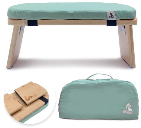 metaFox Meditation Bench | Foldable Bamboo Stool with Cushion and Carry Bag | for Your Mindfulness and Meditation Practice | Alternative to Meditation Cushion