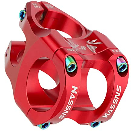 rockible 31.8mm/35mm Bike Stem Short Stem Handle Bar Bikes, Red