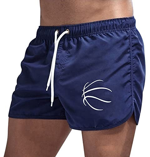 Herren Strand Shorts Beach Shorts,Karierte Kurze Hose,Badehose Herren L,Wasserball Badehose,Baumwoll Shorts,Hotpants Stoff,Strick Shorts,Orange Badehose