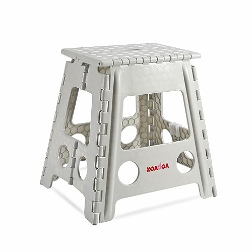 KOADOA Klappbarer Tritthocker, 39 cm hoch Faltbarer Tritthocker, belastbar bis 150 KG, rutschfest, leicht hocker, Klapphocker für Küche, Badezimmer, Schlafzimmer