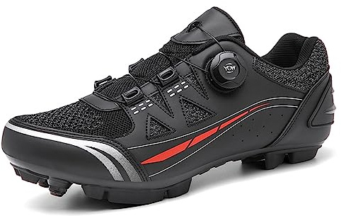 PENXZT MTB Fahrradschuh Herren Damen Mountainbike Schuhe kompatibel mit SPD 2 Schrauben mit Cleats atmungsaktiv widerstandsfähig Radschuhe Schuh