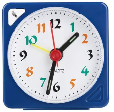 Natudeco Mini Réveil De Voyage Horloge à Quartz Portable Réveil avec Lumière LED Alarme Et Fonction Snooze pour Bureau à Domicile Dortoir Voyage Utilisation(Bleu)