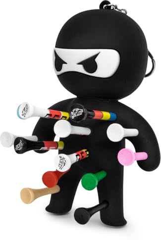 Aliennana Golfball-Tee-Halter | Neuheit Schlüsselanhänger Zubehör für Tasche Ninja, Schwarz, S