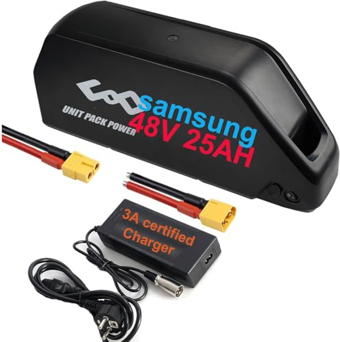 48V 25Ah Shark Batería de Bicicleta eléctrica para Ba-Fang/Tong-Sheng Kit de conversión ebike - Batería de Iones de Litio 1500w 1000w 750w 500w(Samsung50E Cell)