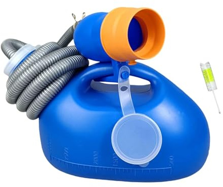 Folpus Orinal portátil para hombre, botella para orinal, contenedor urinario grande portátil, orinal masculino, botella para orinar para acampar y conducir, 3000ml Azul