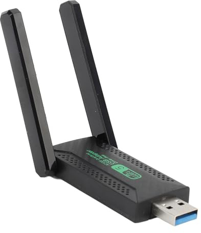 Adaptador WiFi USB, Adaptador WiFi USB 3.0 para Escritorio, Antenas Duales Banda Dual 5G 2.4G 1200Mbps USB 3.0 Adaptador de Red Inalámbrico de Alta Velocidad para Computadora