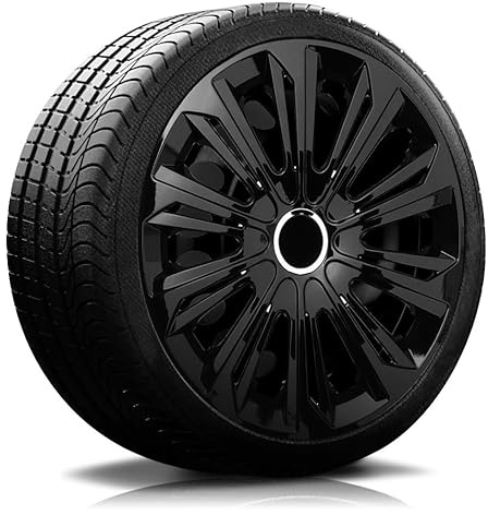 Autoteppich-Stylers RADKAPPEN RADBLENDEN RK06 schwarz glänzend für 15 Zoll Stahlfelgen 4 Stück
