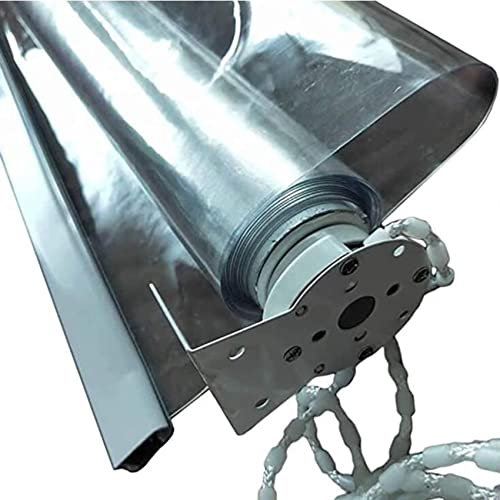 Tende a rullo 0.5mm PVC Tenda di Plastica, Tenda a Rullo Impermeabili Trasparente, Tapparella Avvolgibile in PVC, con Accessori, per Interni ed Esterni, Personalizzabile,160/170/180/190/200cm di largh