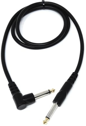 DRUT 1m 6.35mm 1/4 Mono Male to Right Angle Male Jack Audio Cable Lead | Guitar, AMP, Synths, Amplifier, Speaker, Electric Piano, Midi Keyboard, DJ, 3.3ft