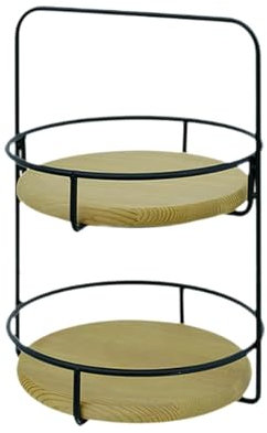 Milageto Supporto per Torta a 2 Piani, Supporto per Cupcake, Organizer per Oggetti di Scena, Vassoio da Portata in Metallo, Supporto per Torta a più Livelli, caffè Leggero