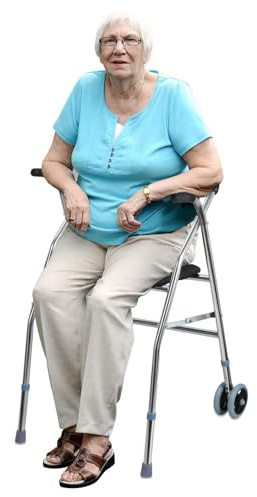 Andador plegable ligero, altura ajustable para personas mayores, andador portátil con ruedas y empuñaduras, ayuda de movilidad de aluminio para ancianos, soporta hasta 330 libras, color negro