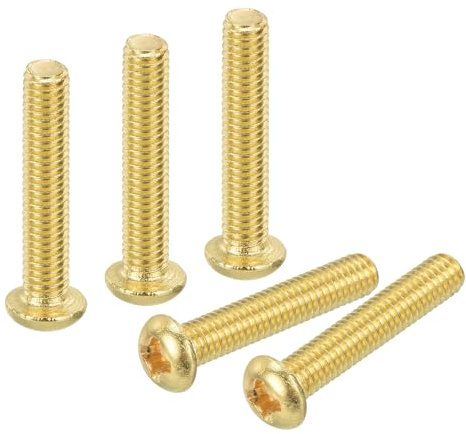 QUARKZMAN 20 Stück Messingschrauben Kreuzschlitz, M3x16mm Phillips Messing Maschinenschrauben, Pan Head Befestigungsbolzen für Möbel, Büroausstattung, Elektronik, Messingfarbe