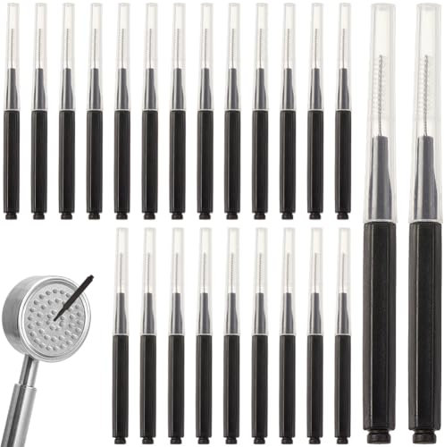 CREATCABIN 30 Brosse Nettoyage pour Pommeau Douche Petit Trou Outil Nettoyage pour Pommeau Douche Kit Débouchage Buse Brosses Nettoyage Multifonctions pour Pommeau Douche Ensemble Pics Noir 58x4mm