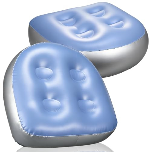 OATIPHO Inflatable Bath Cushion 2 Pack with Suction Cups Adjustable Inflatable Spa and Hot Tub Seat Cushion Portable Comfort Bath Mat