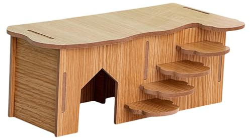 xbiez Grande maison en bois pour hamster avec accès facile