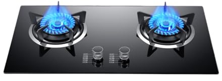 Fornello a gas da campeggio, fornello a fuoco forte in vetro temperato da 5,2 kW, con protezione da perdite di gas e spegnimento della fiamma, for campeggio in famiglia(NG)