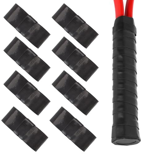 Yatrosynth 8 Pezzi Nastro Grip per Racchetta, per Padel, Tennis, Badminton. con Assorbente Antiscivolo Asciugatura Rapida sopra - Nero