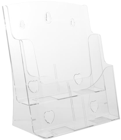 Homoyoyo Wandmontierter Dokumentenhalter Transparent Acryl Desktop Prospekthalter Zeitschriftenständer Wandregal Organizer für Büroaufbewahrung Aktenorganisation Glasklar Wandhalterung Prospekte