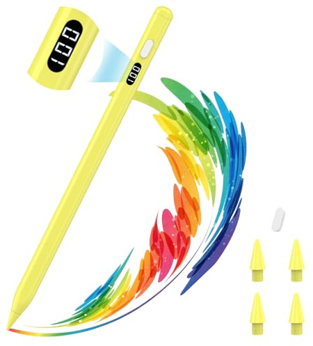 Moko Stylus Für iPad 2018-2026, USB-C Ladestift Mit LED-Anzeige | Neigungserkennung,Handballenerkennung,Für iPad 11/10/9/8/7/6,Air M4/M3/M2/5/4/3,Pro 13/12.9/11,Mini 7/6/5,Schwarz